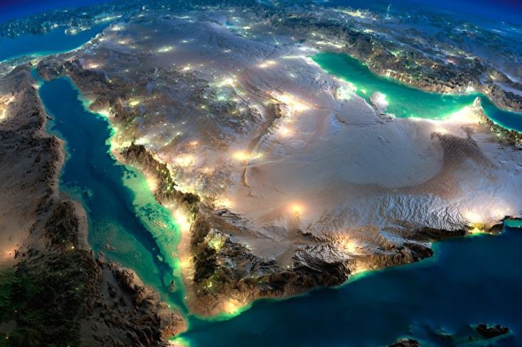 Satellitenbild der Arabischen Halbinsel