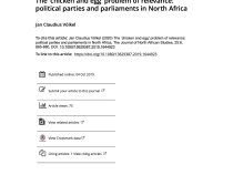 Völkel, Jan Claudius (2020) The 'chicken and egg' problem of relevance: Political parties and parliaments in North Africa
