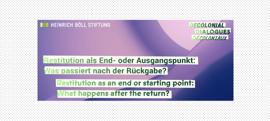 Screenshot of theYoutube record "Restitution as an end or starting point: What happens after the return?""